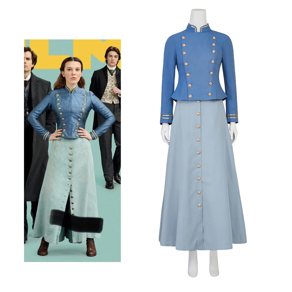 Movie Cosplay Enola Holmes 2 C - Vintage Fashion Dresses review and price