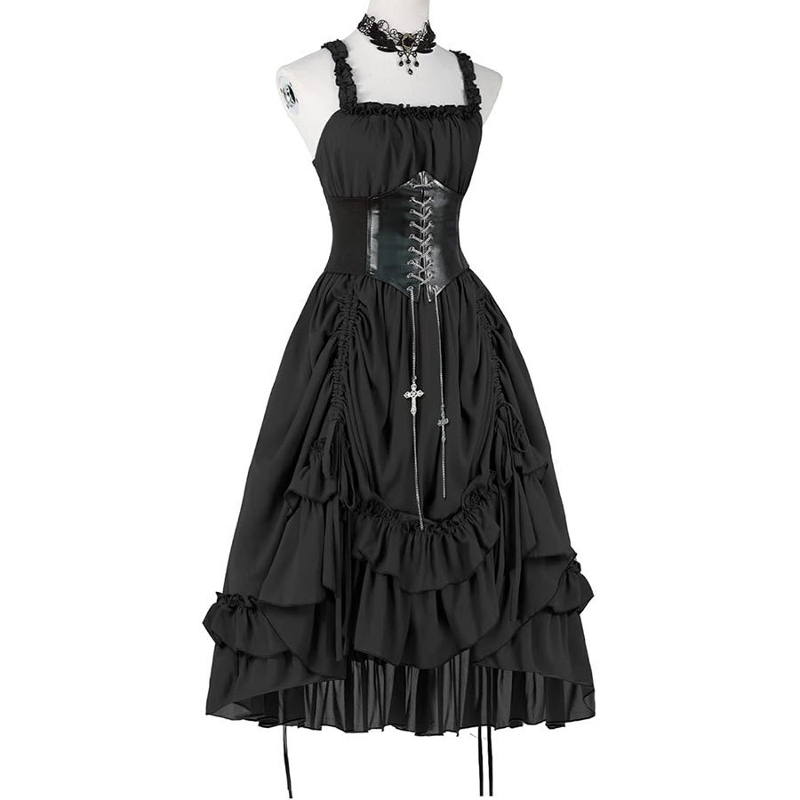 Women Gothic Dress Corset Slip - Vintage Fashion Dresses review and price